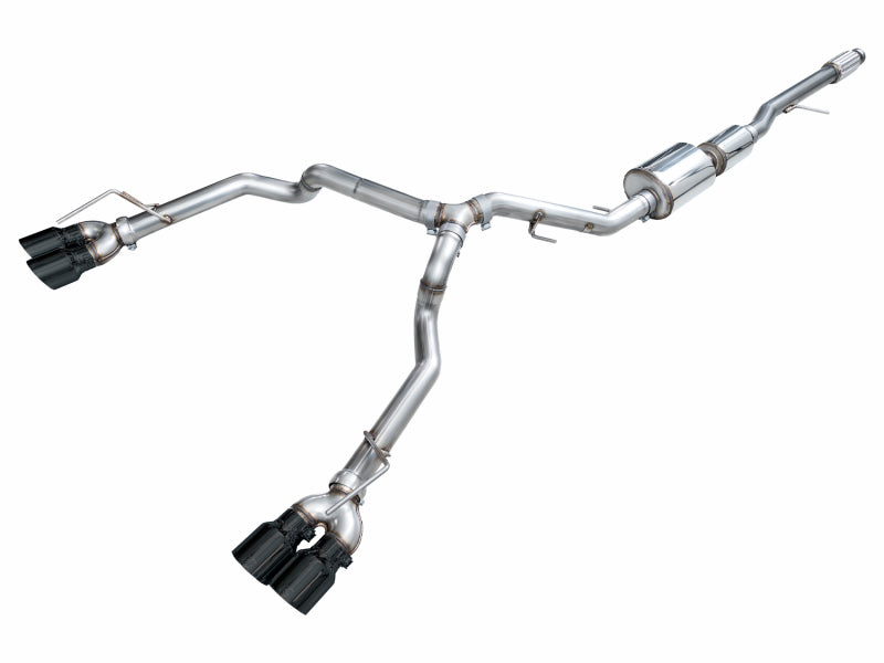 AWE Tuning 2021+ GMC Suburban/Yukon XL 5.3L 0FG Split Rear Exit Catback - Quad Diamond Blk Tips