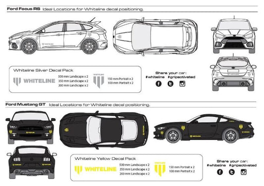 Whiteline Decal Kits 10 Pk Yellow
