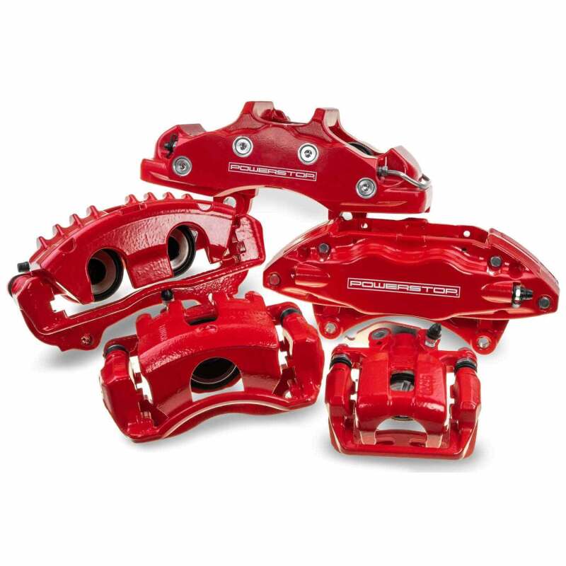 Power Stop 14-19 Kia Soul Rear Red Caliper w/Bracket (Pair)