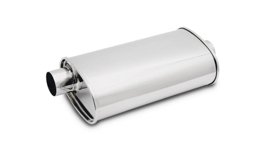 Vibrant StreetPower Oval Muffler 3.50in Inlet/Outlet (Offset-Center)