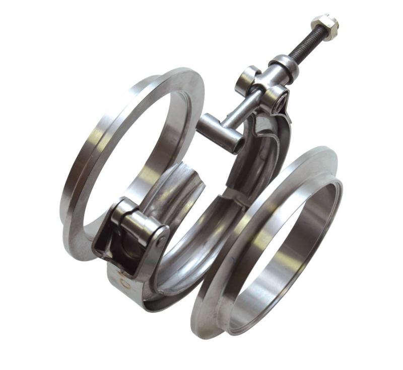 Vibrant T304 SS V-Band Flange Assembly for 1.5in O.D. Tubing incl 2 V-Band flanges & 1 V-Band Clamp