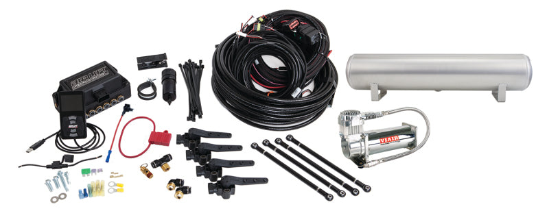 Air Lift Performance 3H (3/8 Air Line 4 Gal 5-Port Raw Aluminum Tank VIAIR 444C Comp)
