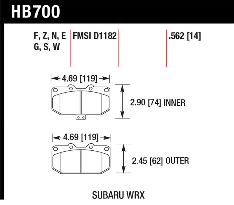 Hawk 06-07 Subaru WRX HPS Street Brake Pads