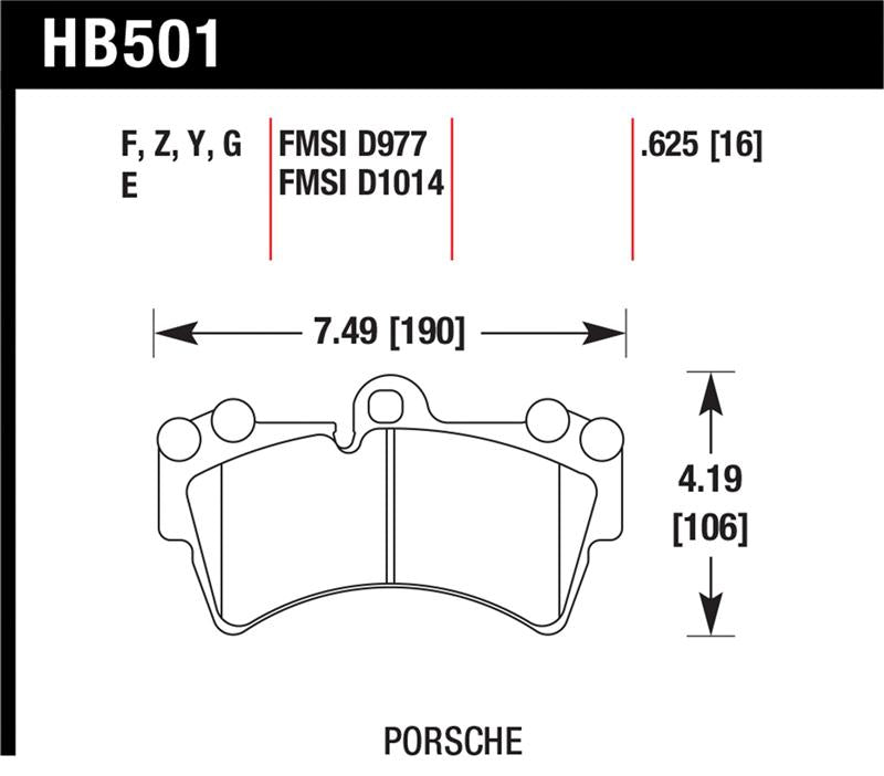 Hawk Porsche HPS Street Front Brake Pads