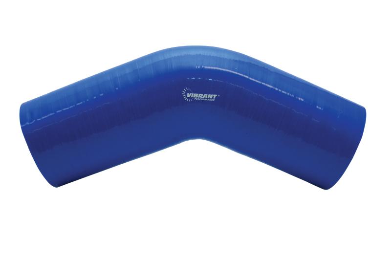 Vibrant 4 Ply Reinforced Silicone Elbow Connector - 3.5in I.D. - 45 deg. Elbow (BLACK)