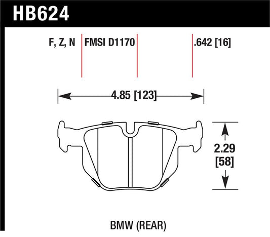 Hawk 06 BMW 330i/330xi / 07-09 335i / 07-08 335xi / 09 335d / 08-09 328i HP+ Street Rear Brake Pads