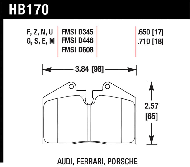Hawk 89-94 Porsche 911 / 86-94 944 / 93 & 95 968 Front & Rear DTC-70 Race Brake Pads