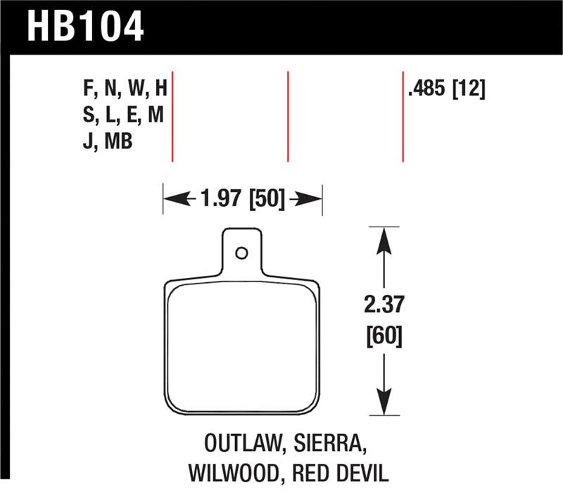 Hawk Sierra/Outlaw/Wilwood HPS Street Brake Pads
