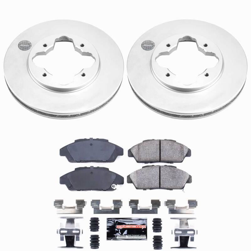 Power Stop 90-93 Honda Accord Front Z23 Coated Brake Kit