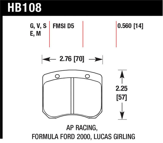Hawk AP Racing 14mm Blue 9012 Race Brake Pads