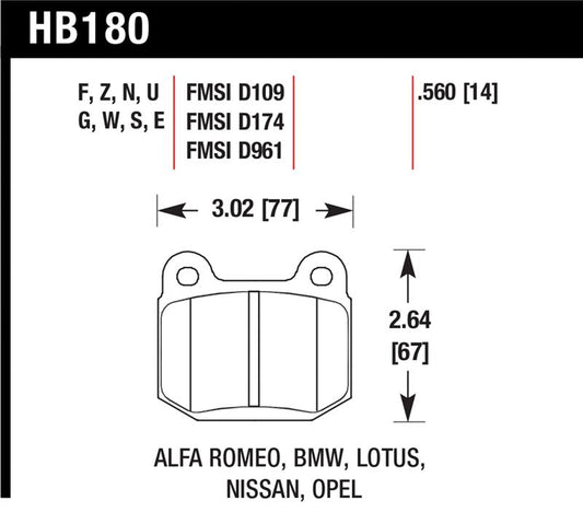 Hawk 03-06 Evo / 04-09 STi / 03-07 350z Track HP+ Street Rear Brake Pads