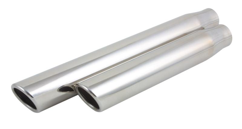 Vibrant 3.5in Round SS Truck/SUV Exhaust Tip (Single Wall Angle Cut) - 3in inlet 11in long