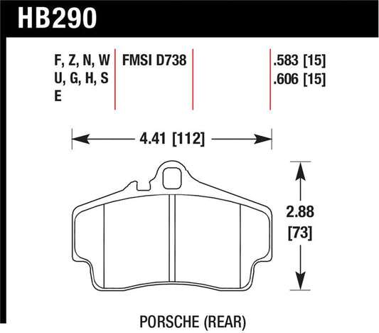 Hawk HP+ Porsche Rear Brake Pads