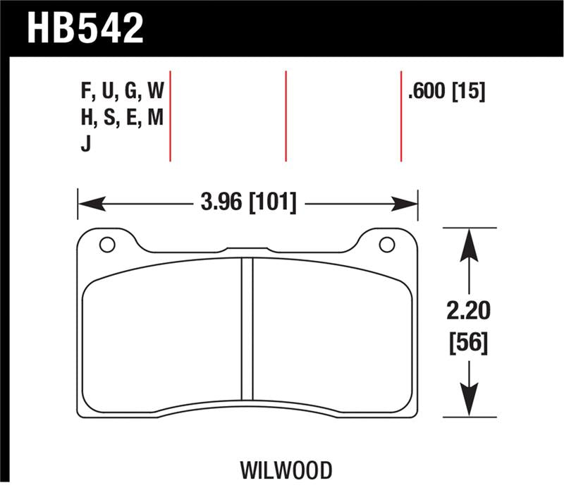 Hawk Wilwood 15mm DTC-30 Race Brake Pads