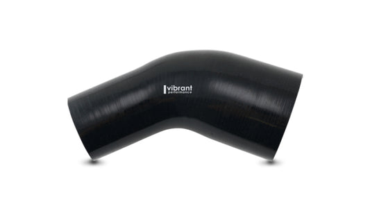 Vibrant 3in ID x 3.50in ID Gloss Black Silicone 45 Degree Transition Elbow