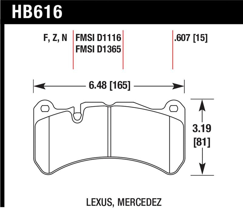 Hawk 08-11 Lexus IS-F / 05-06 M Benz CLK55 AMG / 07-08 CLK63 AMG DTC-60 Race Front Brake Pads