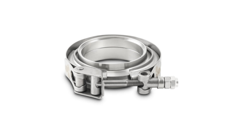 Vibrant T304 SS V-Band Flange Assembly for 3.5in O.D. Tubing incl 2 V-Band flanges & 1 V-Band Clamp
