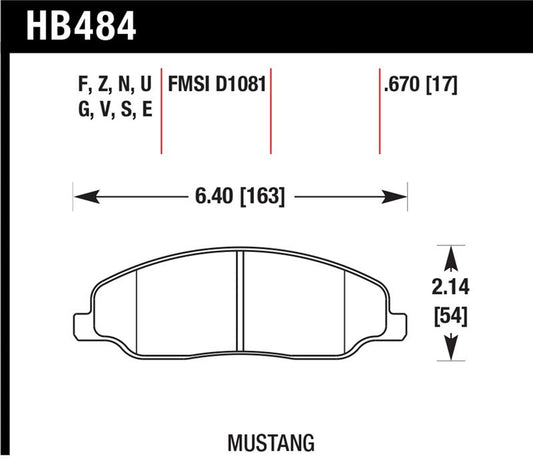 Hawk 05-10 Ford Mustang GT & V6 / 07-08 Shelby GT Performance Ceramic Street Front Brake Pads