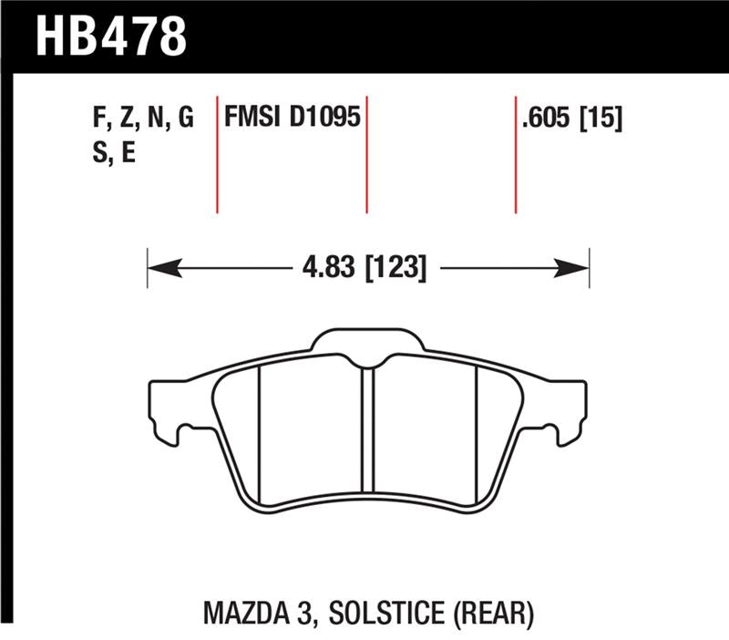 Hawk 13-14 Ford Focus ST / Mazda/ Volvo HP+ Street Rear Brake Pads