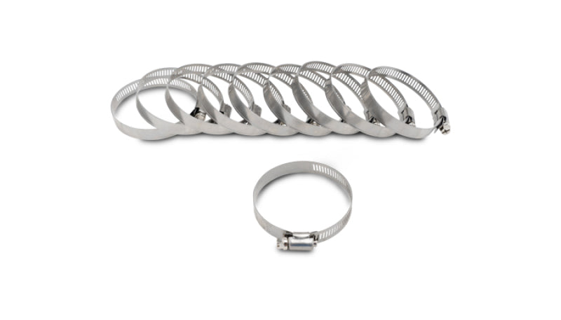 Vibrant S.S. Worm Gear Clamps Pack of 10 - Clamping Range: 0.75in - 1.50in (19mm - 38mm)