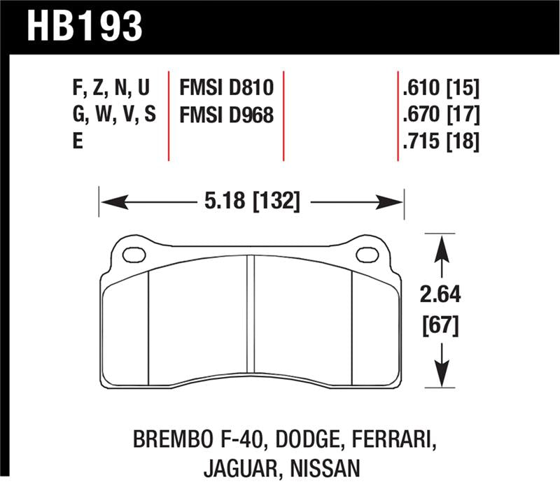 Hawk 09-11 Nissan GT-R HPS Street Rear Brake Pads