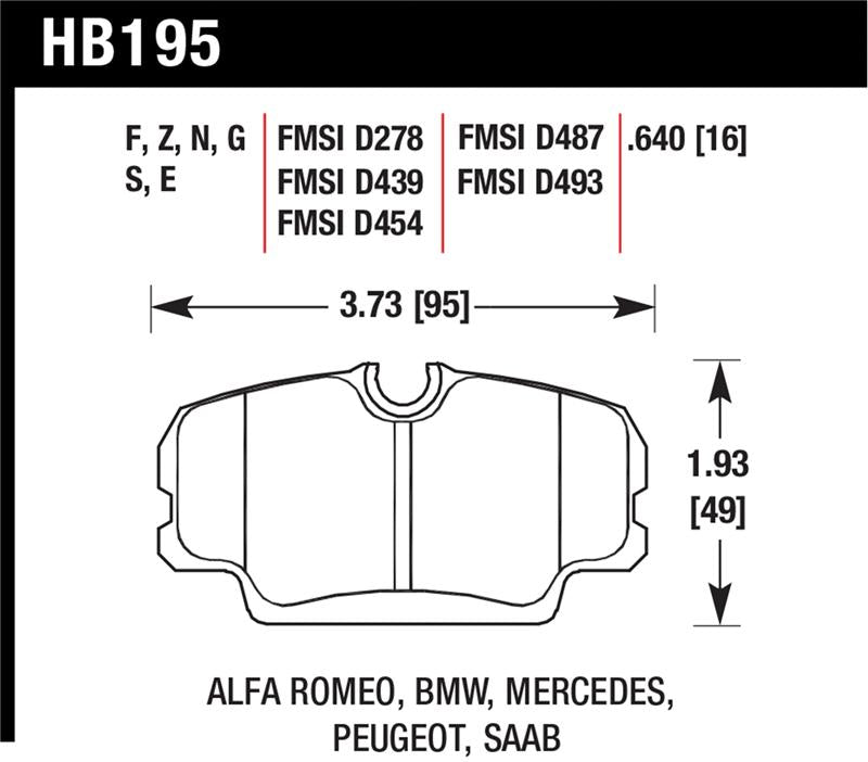 Hawk 84-4/91 BMW 325 (E30) HT-10 Front Race Pads (NOT FOR STREET USE)