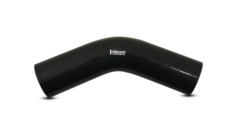 Vibrant 45 Degree Silicone Elbow 3.125in ID x 4.50in Leg Length - Black