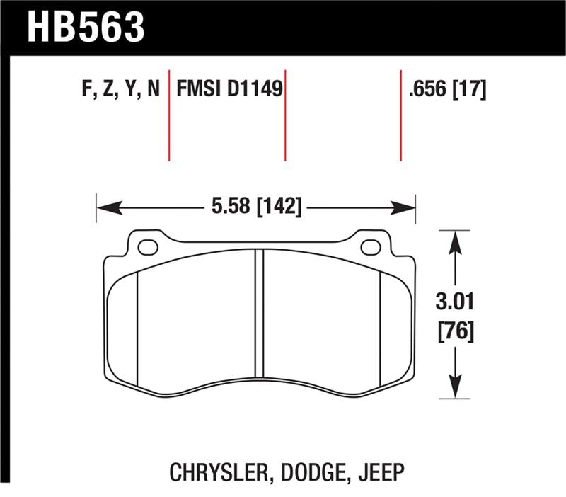 Hawk 06-07 Dodge Magnum SRT8 / 06-09 Challenger SRT8 / 05-07/09 Chrysler 300 C SRT8 HPS Street Front