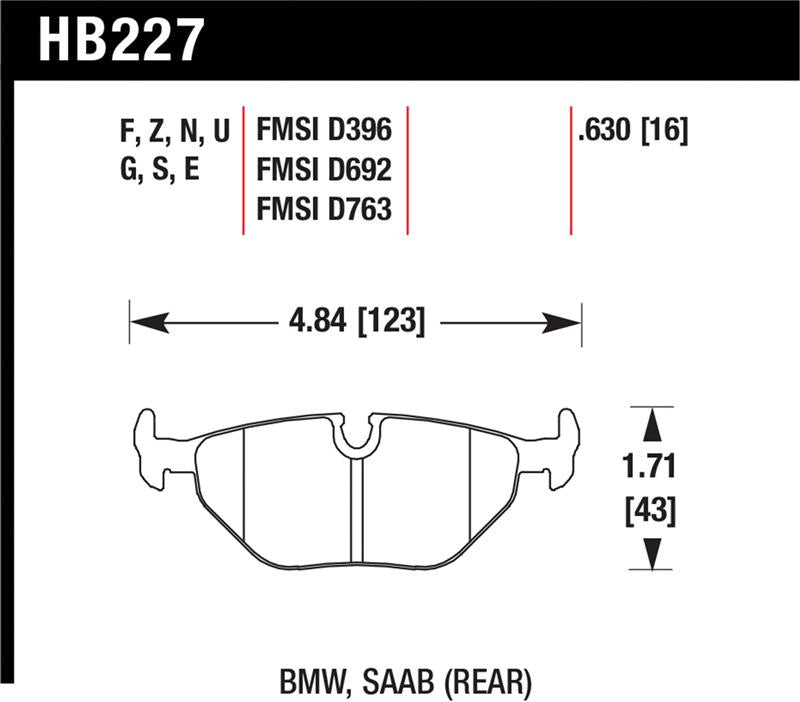 Hawk 1992-1998 BMW 318i HPS 5.0 Rear Brake Pads