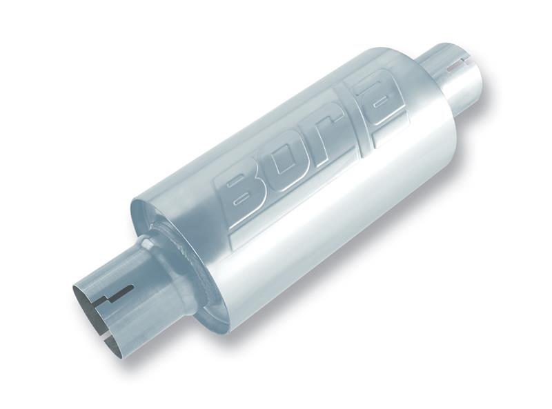 Borla S-Type Muffler 2.5in Inlet/Outlet 5in Round x 10in w/Notch