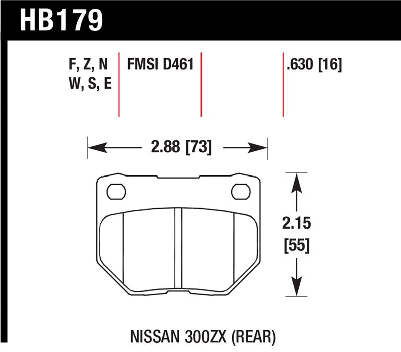 Hawk 89-93 Nissan 300ZX / 89-95 Skyline / 06-07 Subaru Impreza WRX Race HT-10 Rear Brake Pads