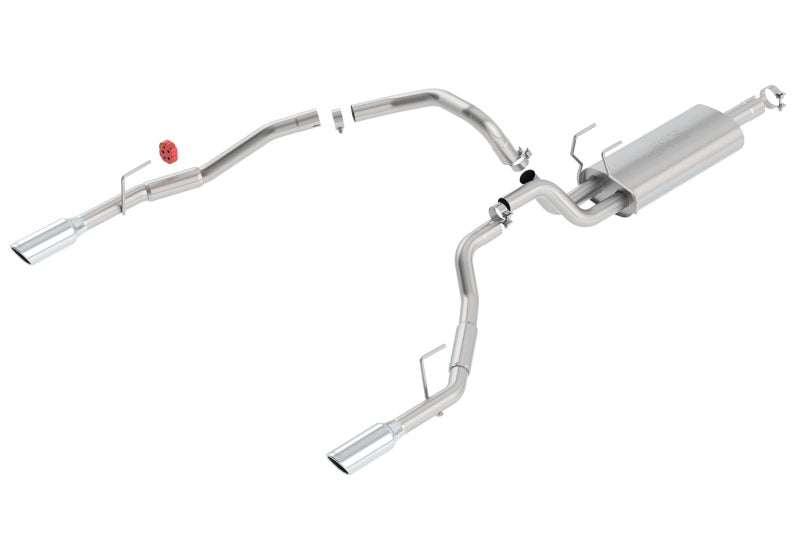 Borla 09-13 Dodge RAM 1500 5.7L CC/SB w/Fact Sngl Exhaust C/B 3x2.5in Single Round Rolled Split Rear