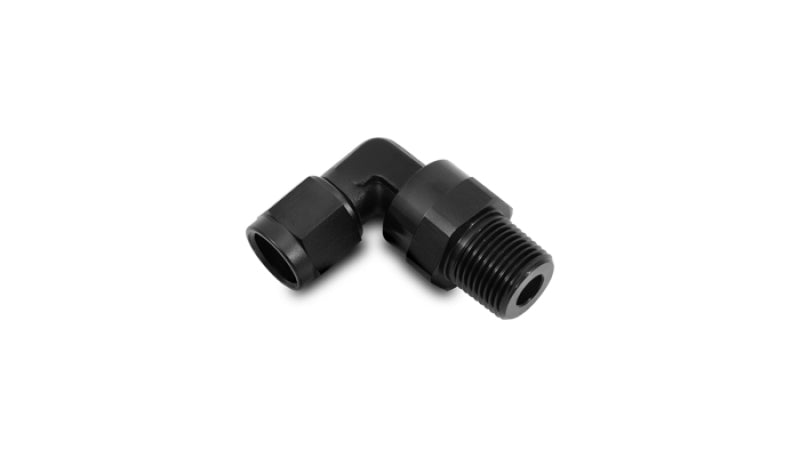 Vibrant -6AN to 3/8in NPT Female Swivel 90 Degree Adapter Fitting