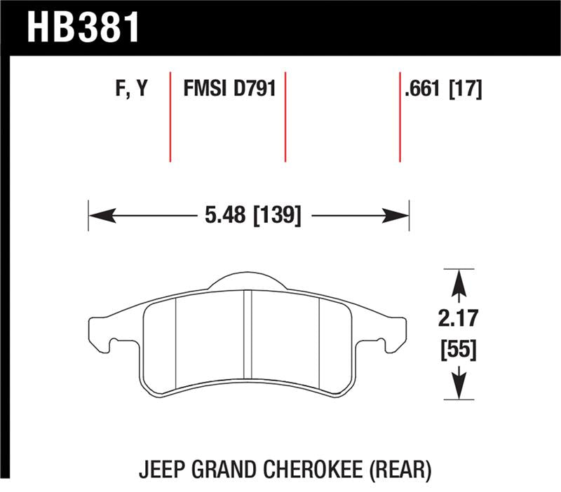 Hawk 99-04 Jeep Grand Cherokee LTS Street Rear Brake Pads