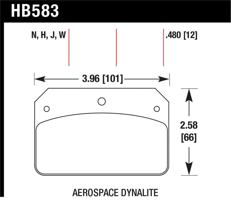 Hawk DR-97 Brake Pads for Aerospace Dynalite Caliper w/ 0.218in Center Hole
