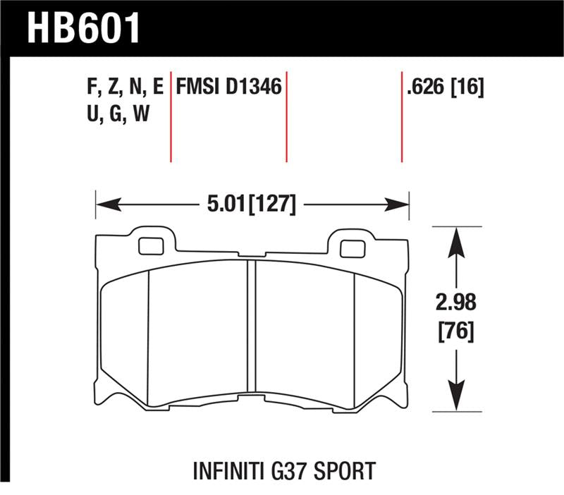Hawk Infiniti G37 Sport HP+ Street Front Brake Pads