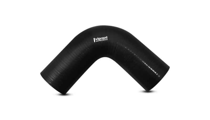 Vibrant 4 Ply Reinforced Silicone Elbow Connector - 3.25in I.D. - 90 deg. Elbow (BLACK)