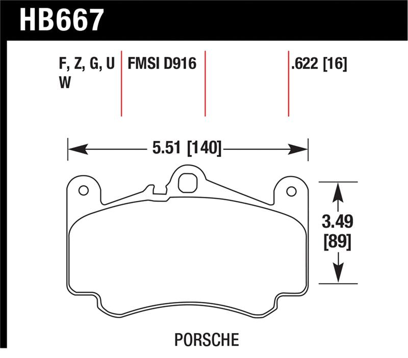 Hawk 02-05 Porsche 911 Carrera 4 Turbo Look/Carrera 4S Front HPS Street Brake Pads
