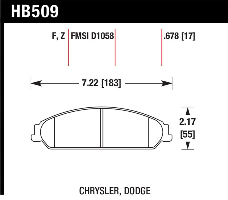 Hawk 05 Chrysler 300C w/ Perf. and HD Suspension Performance Ceramic Street Front Brake Pads