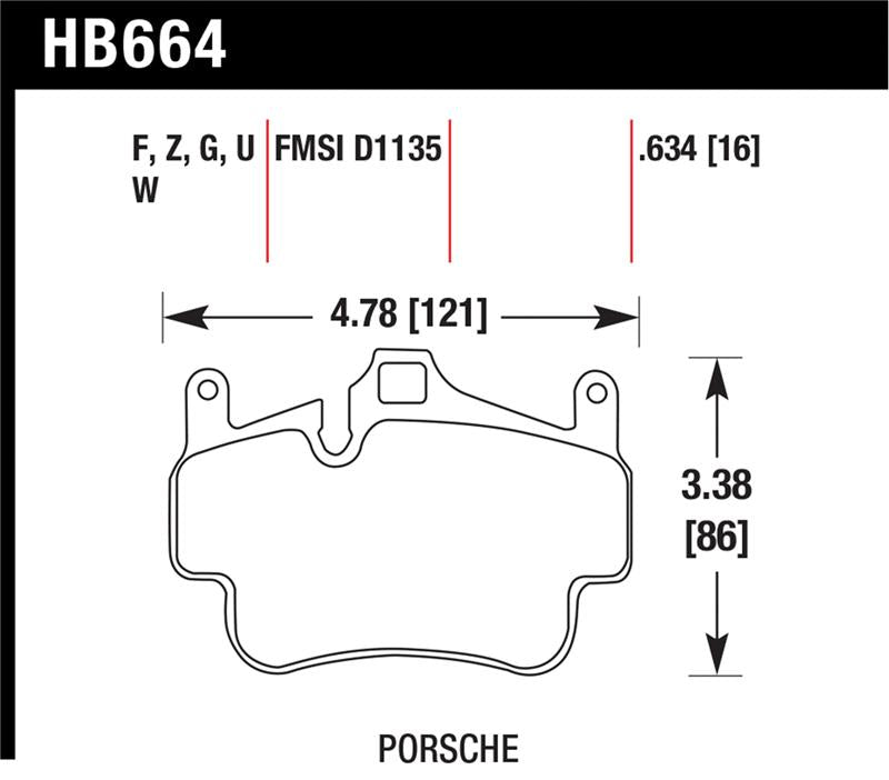 Hawk 05-08 Porsche 911 Carrera Front & Rear / 07-08 Cayman Front Perf Ceramic Street Brake Pads