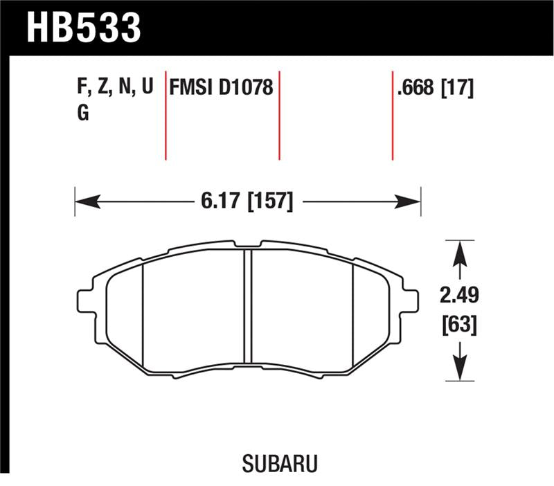 Hawk 05-08 LGT D1078 HPS Street Front Brake Pads