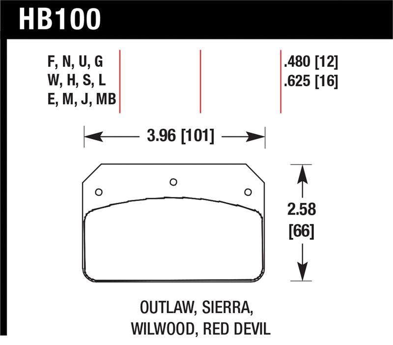 Hawk Wilwood Dynalite Caliper 12mm Street DTC-60 Brake Pads