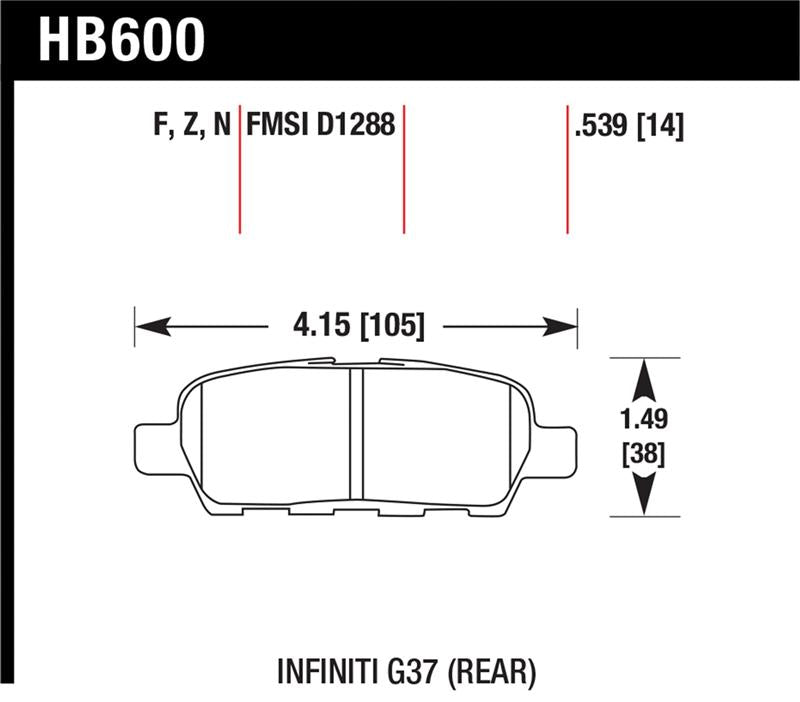 Hawk Infiniti G35 Sport/G37 / 08-10 Nissan Rogue / 07-09 Sentra SE-R / 10 Sentra SE-R M/T HPS Street