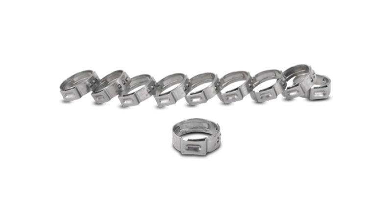 Vibrant One Ear Stepless Pinch Clamps 11.3-13.8mm clamping range (Pack of 10) SS 7mm band width