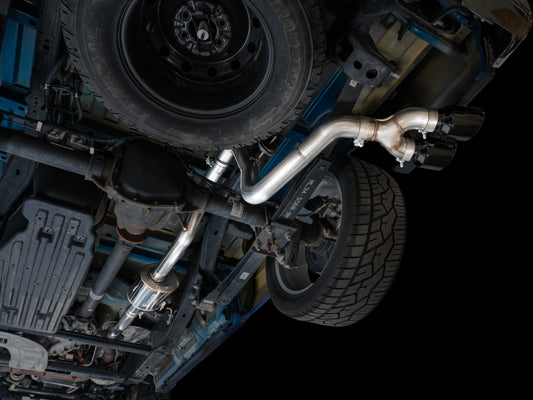 AWE 21-25 Ford F150 (14th Gen Reg Cab) Cat-Back Exhaust - 4.5in Dual Side Exit Diamond Black Tips