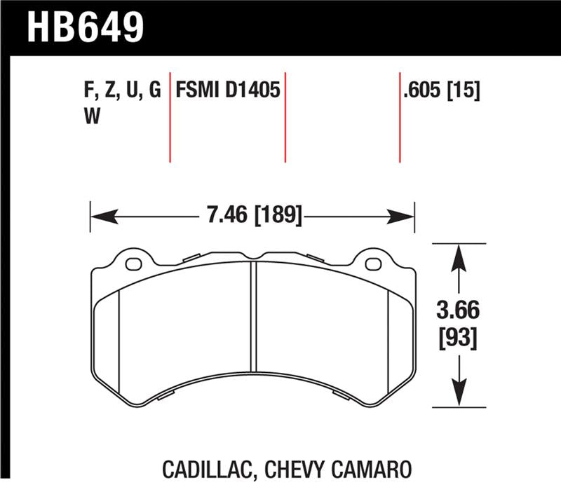 Hawk 08-12 Cadillac CTS-V / 12 Jeep Grand Cherokee (WK2) SRT8 DTC-70 Front Race Brake Pads