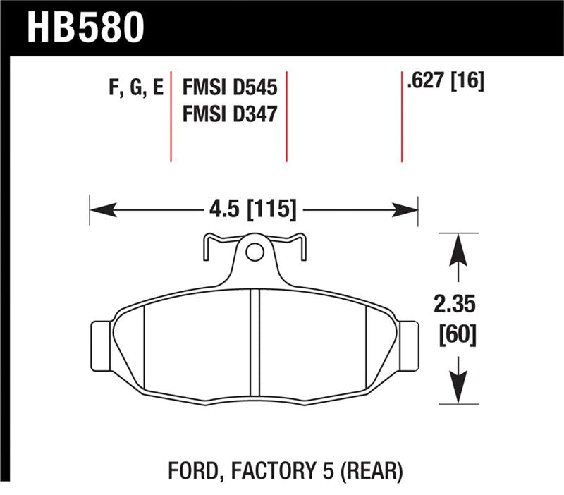 Hawk 86-92 Ford Taurus SHO / 89-92 Ford Thunderbird Super Coupe DTC-60 Race Rear Brake Pads