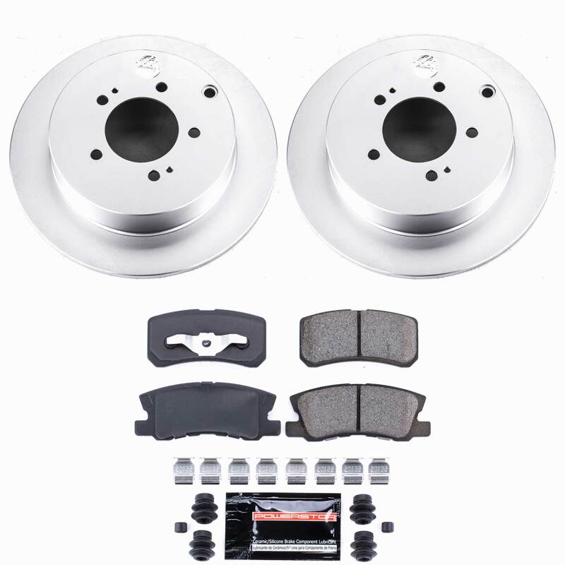 Power Stop 09-15 Mitsubishi Lancer Rear Z23 Coated Brake Kit