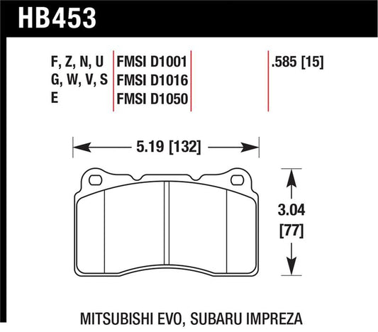 Hawk 03-06 Evo / 04-09 STi / 09-10 Genesis Coupe (Track Only) / 2010 Camaro SS DTC-30 Race Front Bra