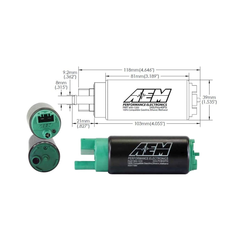 AEM 340LPH In Tank Fuel Pump Kit - Ethanol Compatible